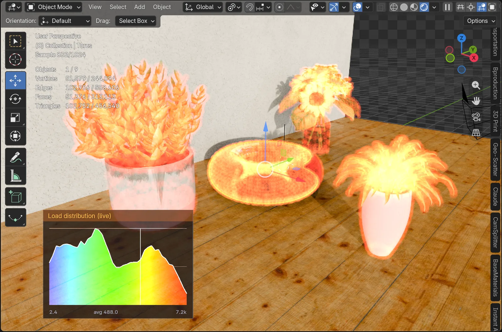 Persistente 3D-Heatmap-Punktwolke im Blender-Viewport mit CamSplitter 2 v1.42
