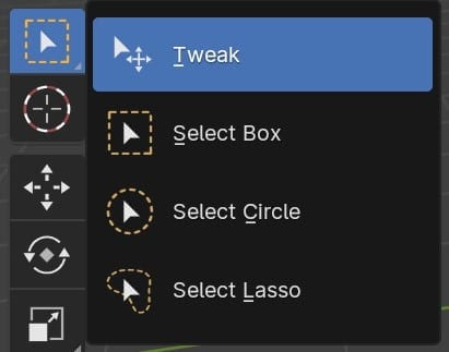 Blender Werkzeuge Selection tool