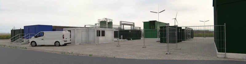 Technische Visualisierung einer industriellen Anlage mit Rohrleitungen, fotorealistisches 3D-Rendering